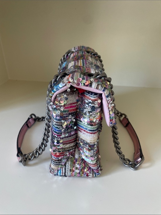Kurt Geiger the Kensington Multicolor Sequin Shoulder Bag with Pink Straps